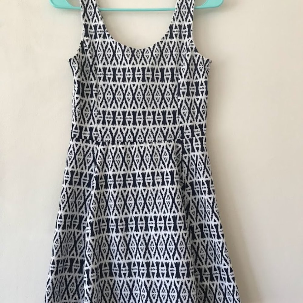Simple Blue and White print dress.